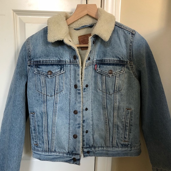 womens denim jacket with sherpa